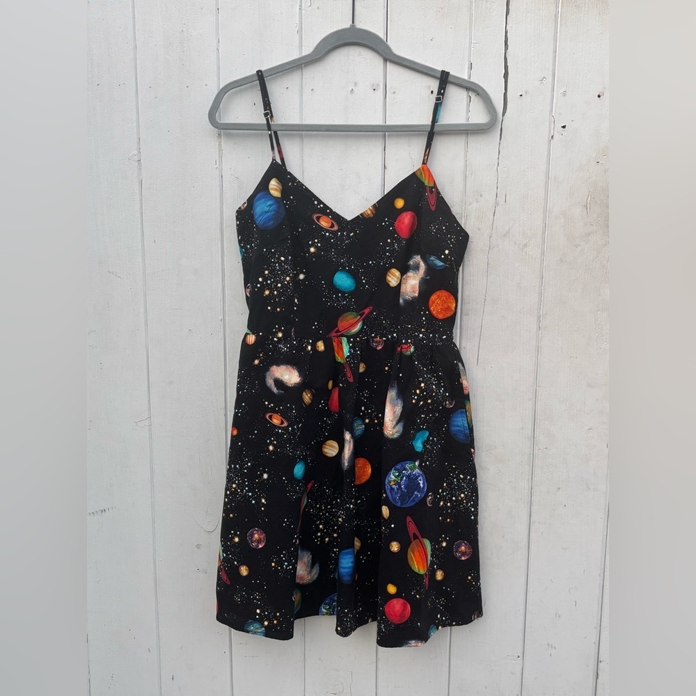 Retrolicious Spaghetti Strap Fit and Flare Dress Large